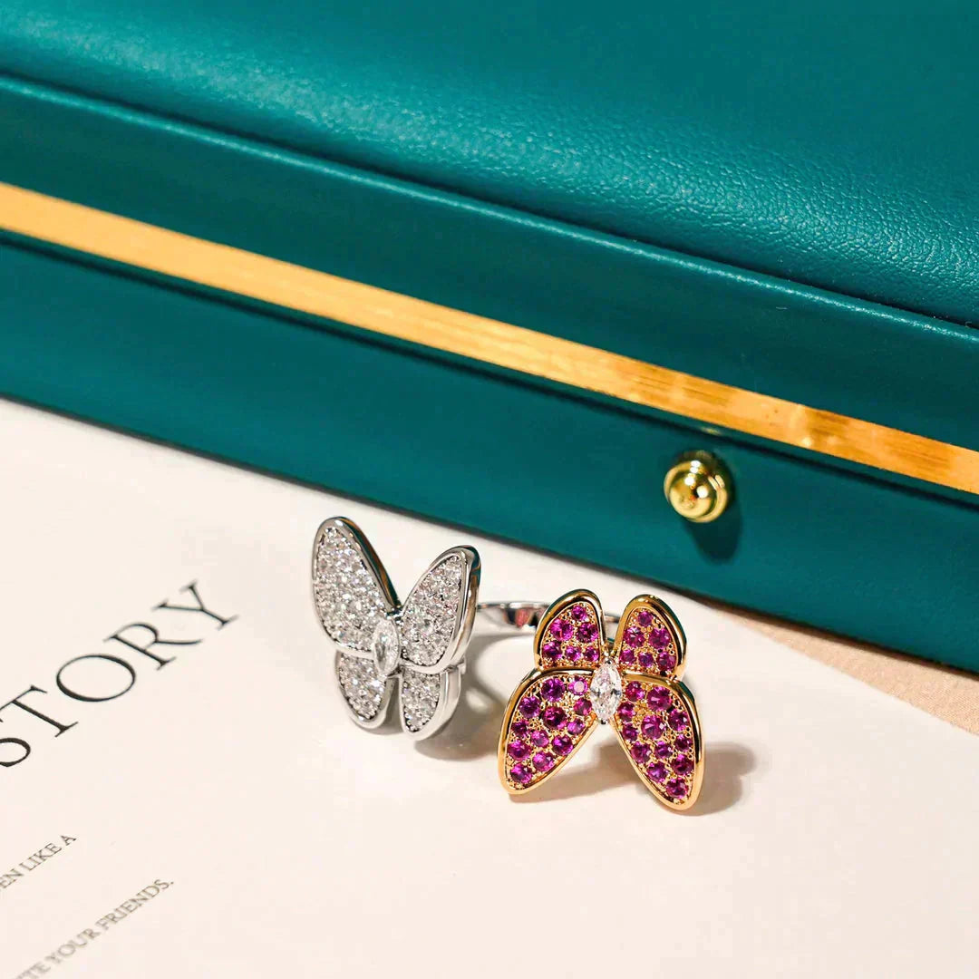 [GALE]TWIN BUTTERFLY DIAMOND RING