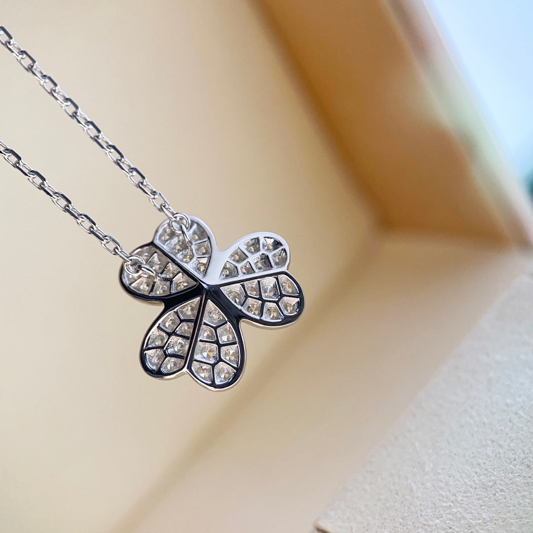 [GALE]CLOVER DIAMOND NECKLACE SILVER