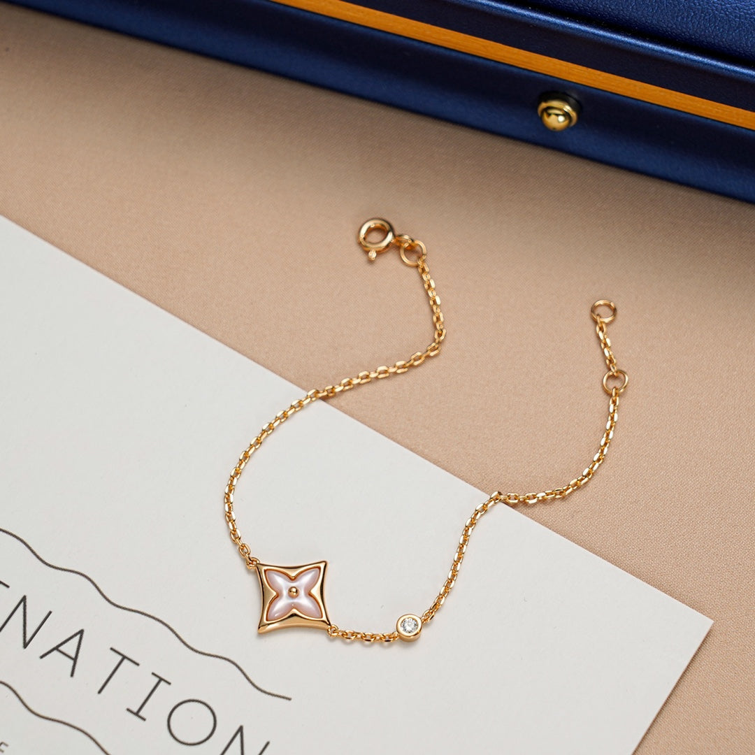 [GALE]STAR 1 DIAMOND PINK GOLD BRACELET