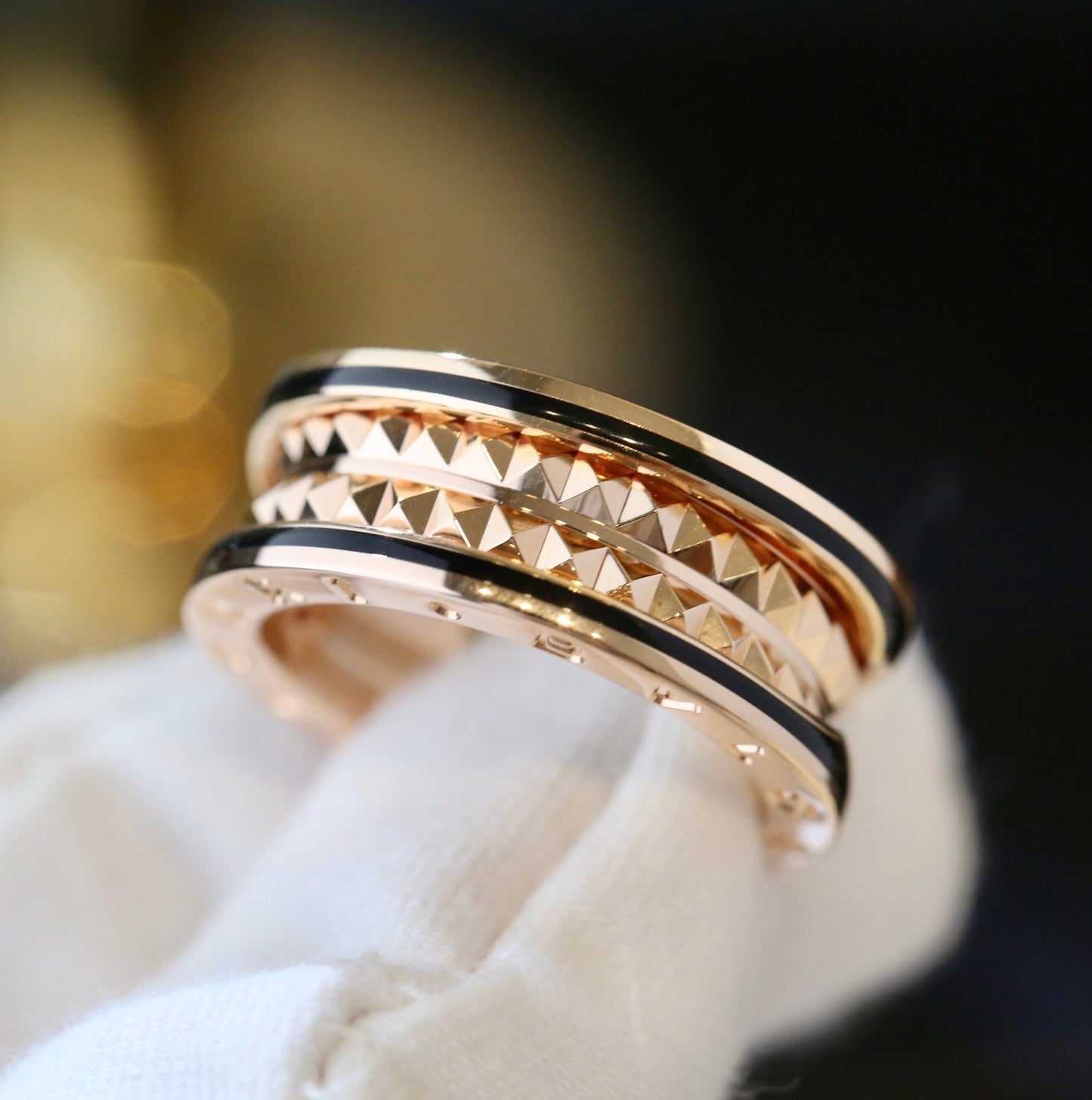 [GALE]ZERO 1 PINK GOLD BLACK CERAMIC RING