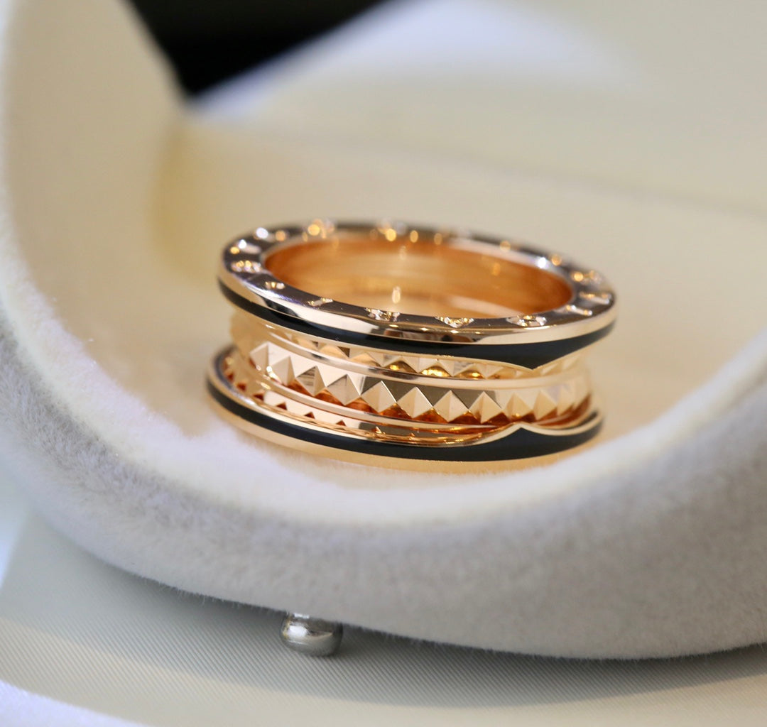 [GALE]ZERO 1 PINK GOLD BLACK CERAMIC RING