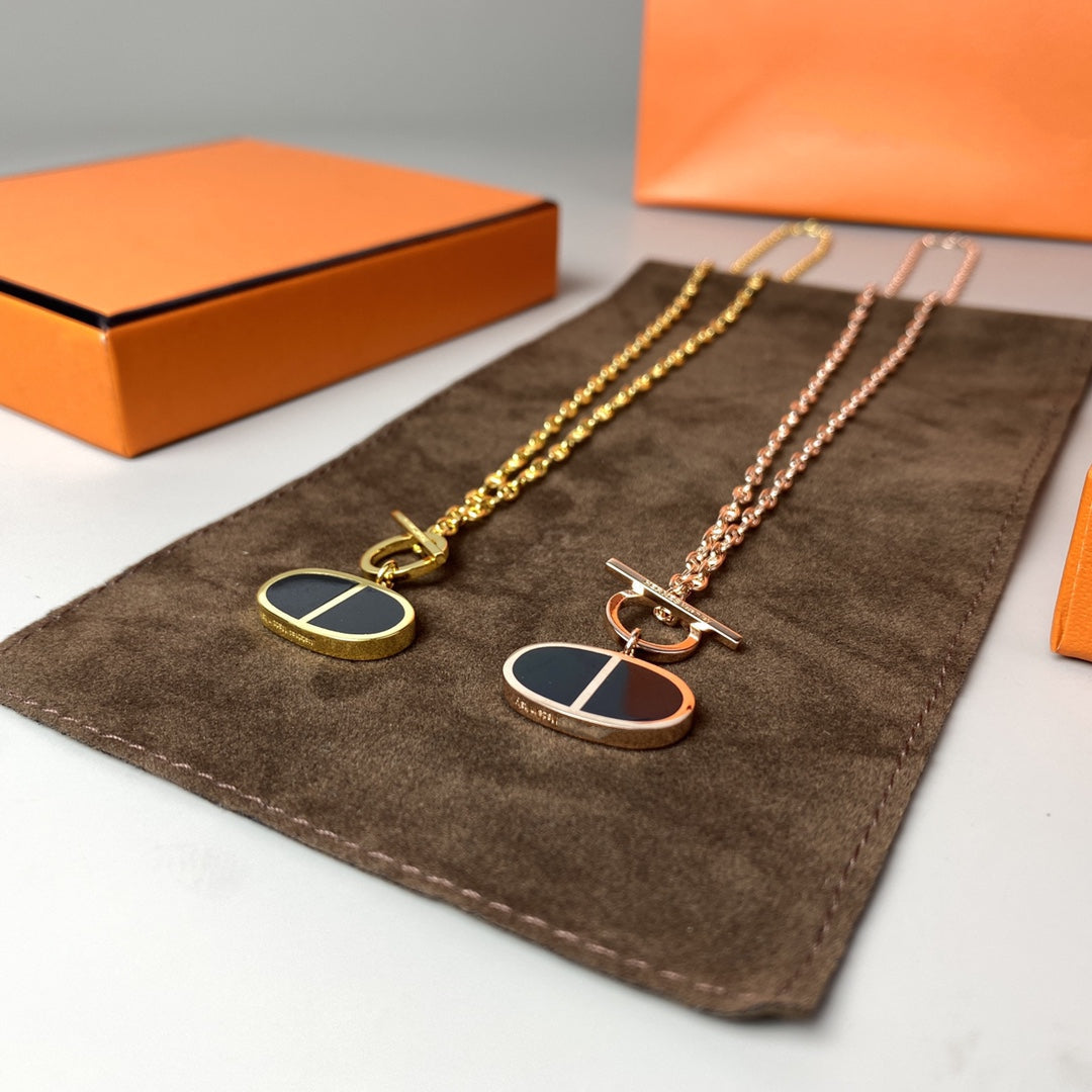 [GALE]CHAINE VERSO BLACK CERAMIC NECKLACE
