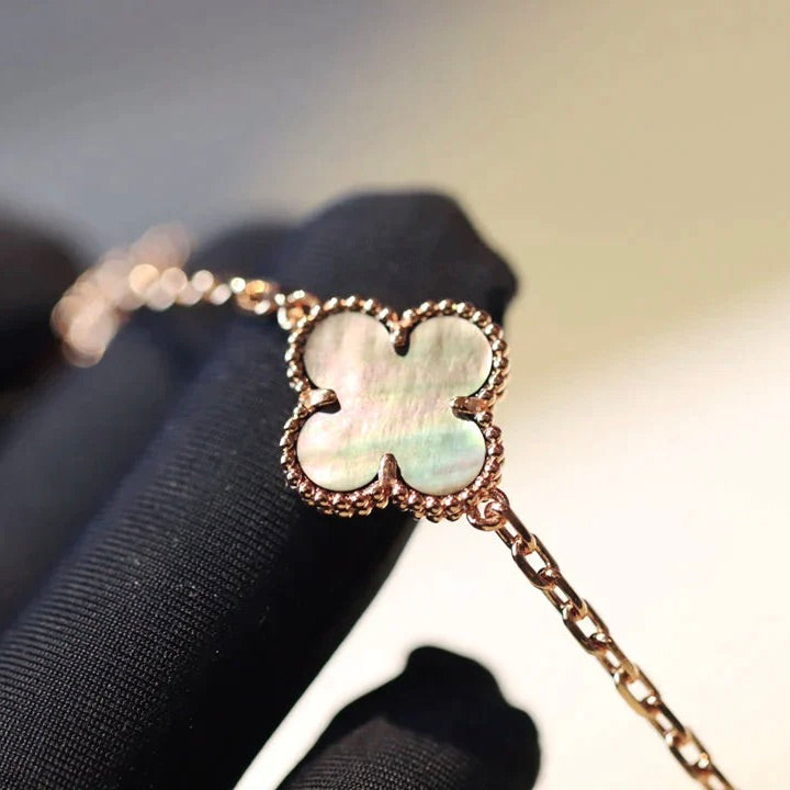 [GALE]CLOVER 20 MOTIFS DARK MOP DIAMOND  NECKLACE