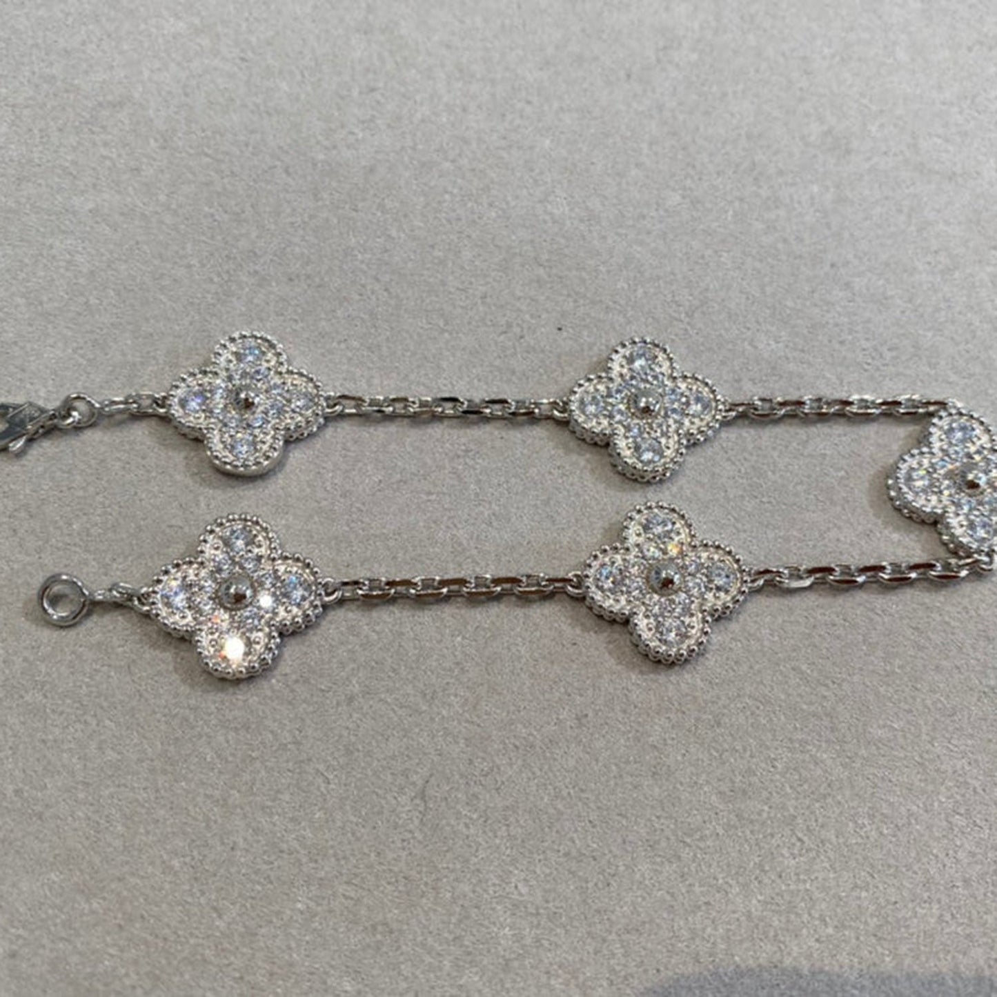 [GALE] CLOVER 5 MOTIF FULL DIAMOND BRACELET COLLECTION