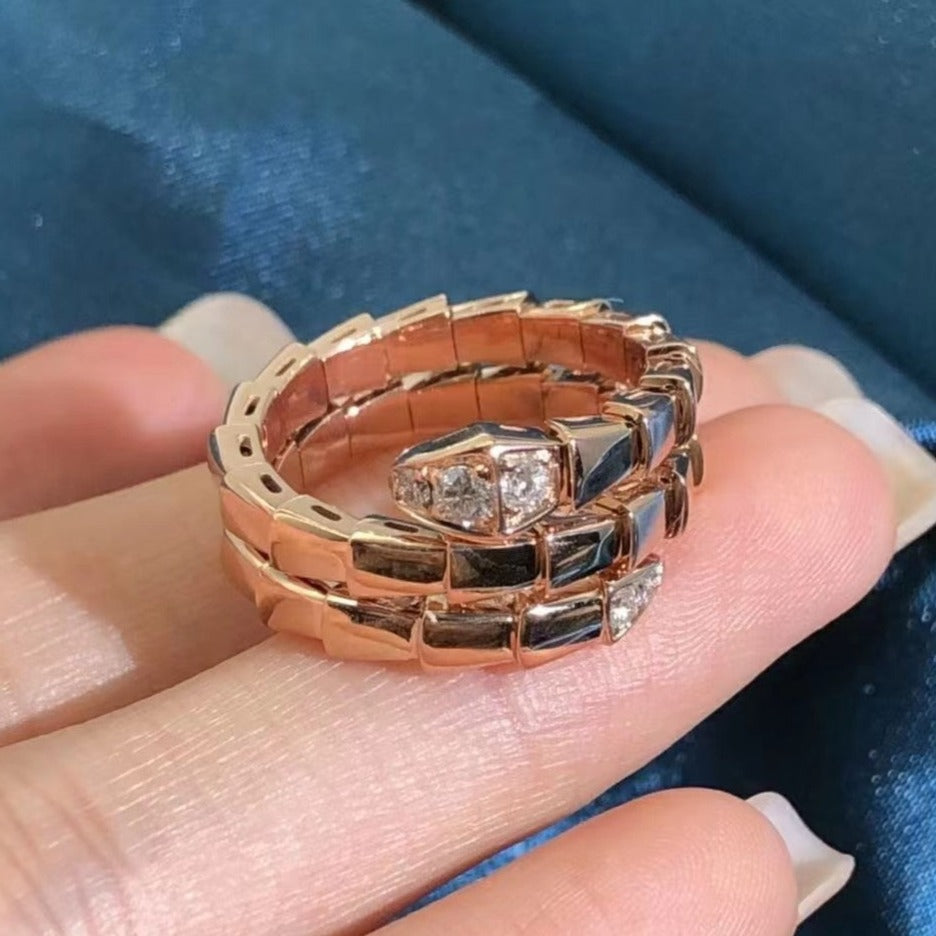 [GALE]SERPENTS DOUBLE ROW DIAMOND RING