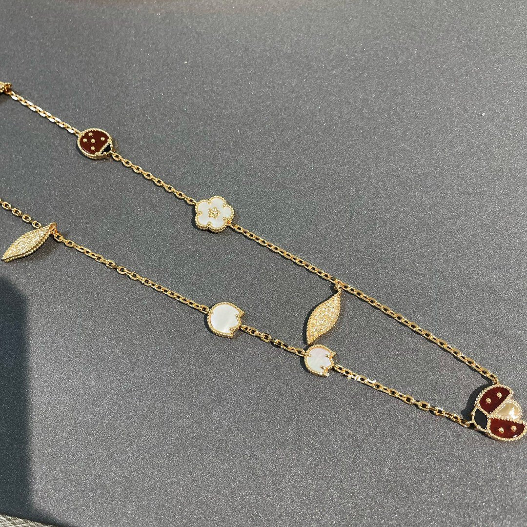 [GALE]LUCKY SPRING 15 MOTIFS GOLD NECKLACE