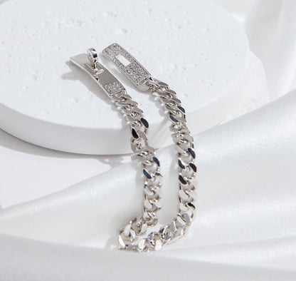 [GALE]KELLY CHAIN SILVER DIAMOND BRACELET