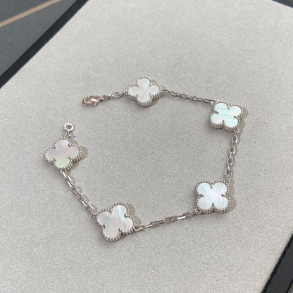 [GALE]CLOVER WHITE PEARL MOP 5 MOTIF BRACELET COLLECTION