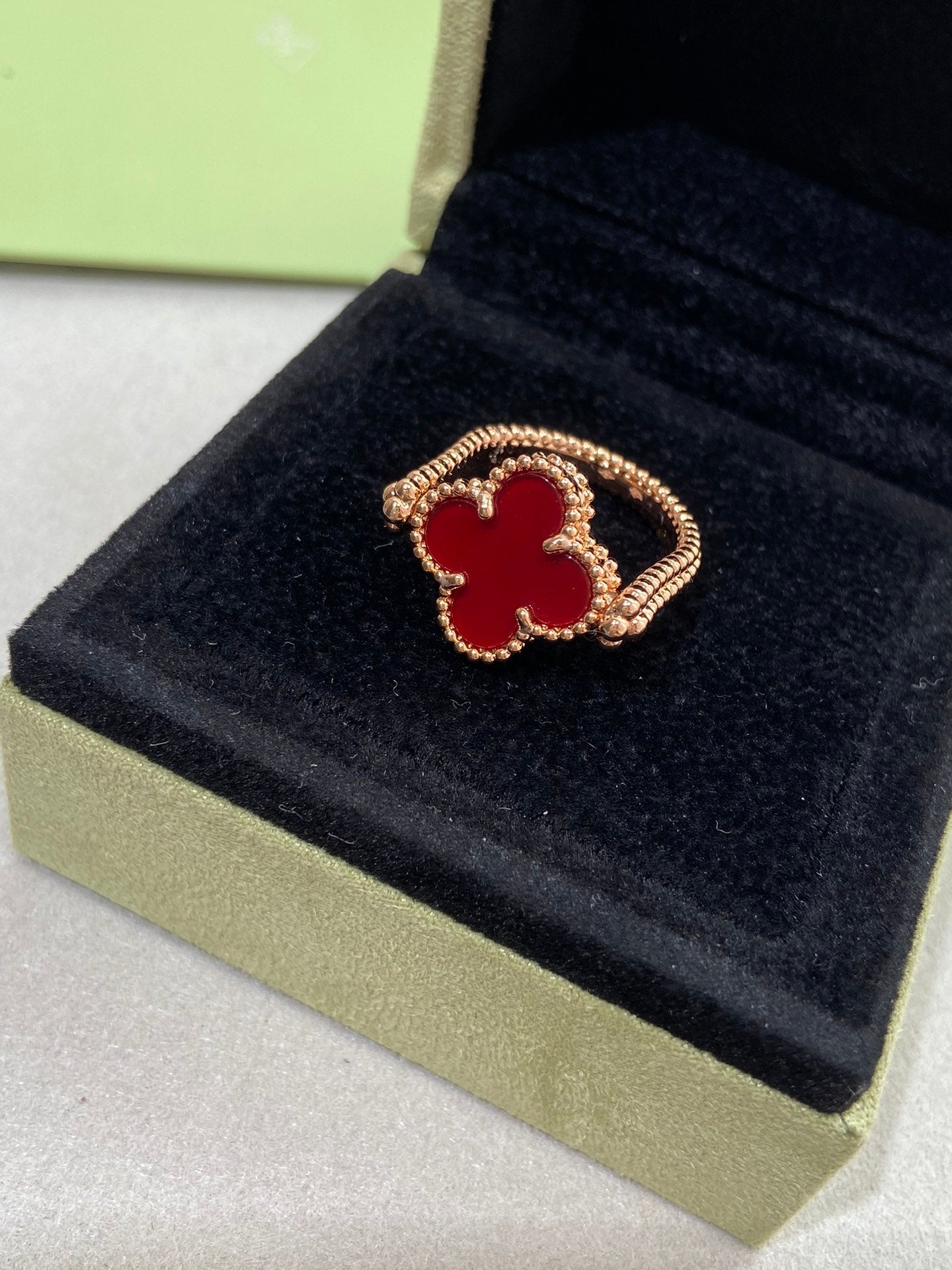 [NOVO]CLOVER RIVERSIBLE RING AUS ROSA GOLD 