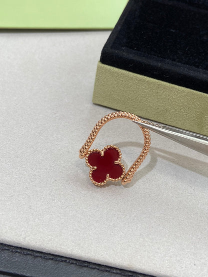 [NOVO]CLOVER RIVERSIBLE RING AUS ROSA GOLD 