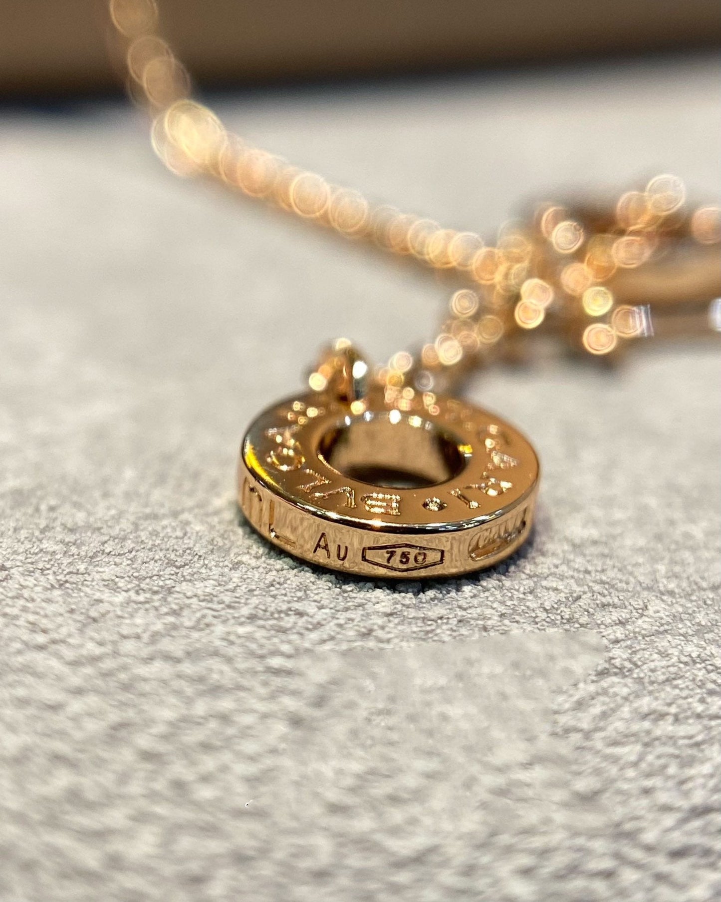 [GALE]DREAM MOP DIAMOND PAVED PINK GOLD NECKLACE