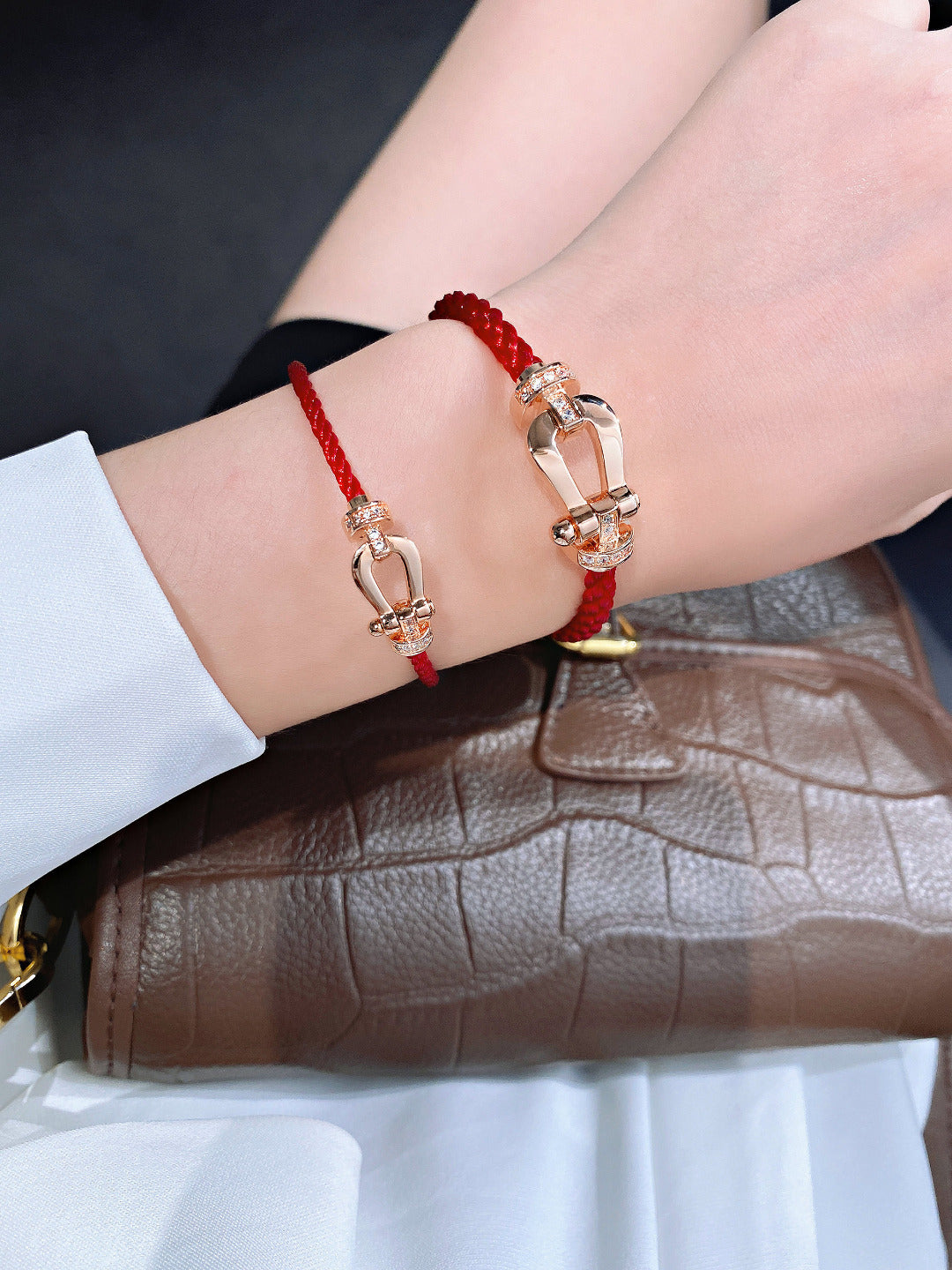 [GALE]FORCE 10 HALF DIAMOND PINK GOLD RED CORDERI LARGE AND MEDIUM MODEL