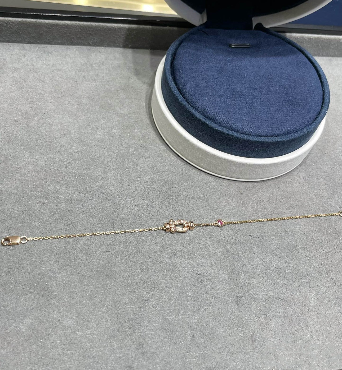[GALE]FORCE 10 DIAMOND CHAIN LINK PINK GOLD BRACELET
