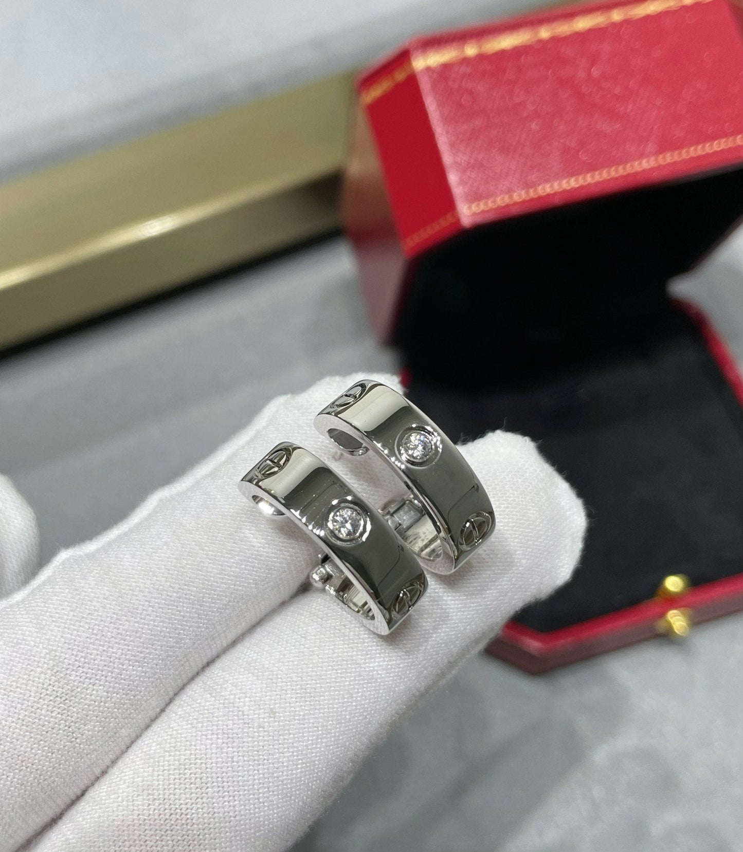 [GALE]LOVE 5.5MM 1 DIAMOND EARRINGS