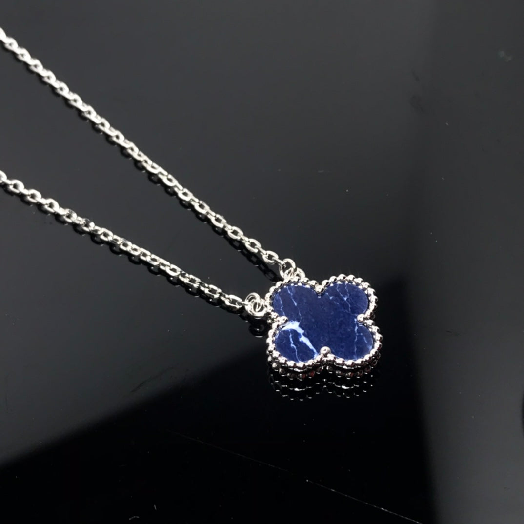 [GALE]CLOVER PIETERSITE SILVER LONG NECKLACE