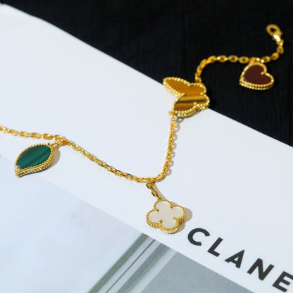 [GALE]LUCKY SPRING 5 MOTIF GOLD BRACELET