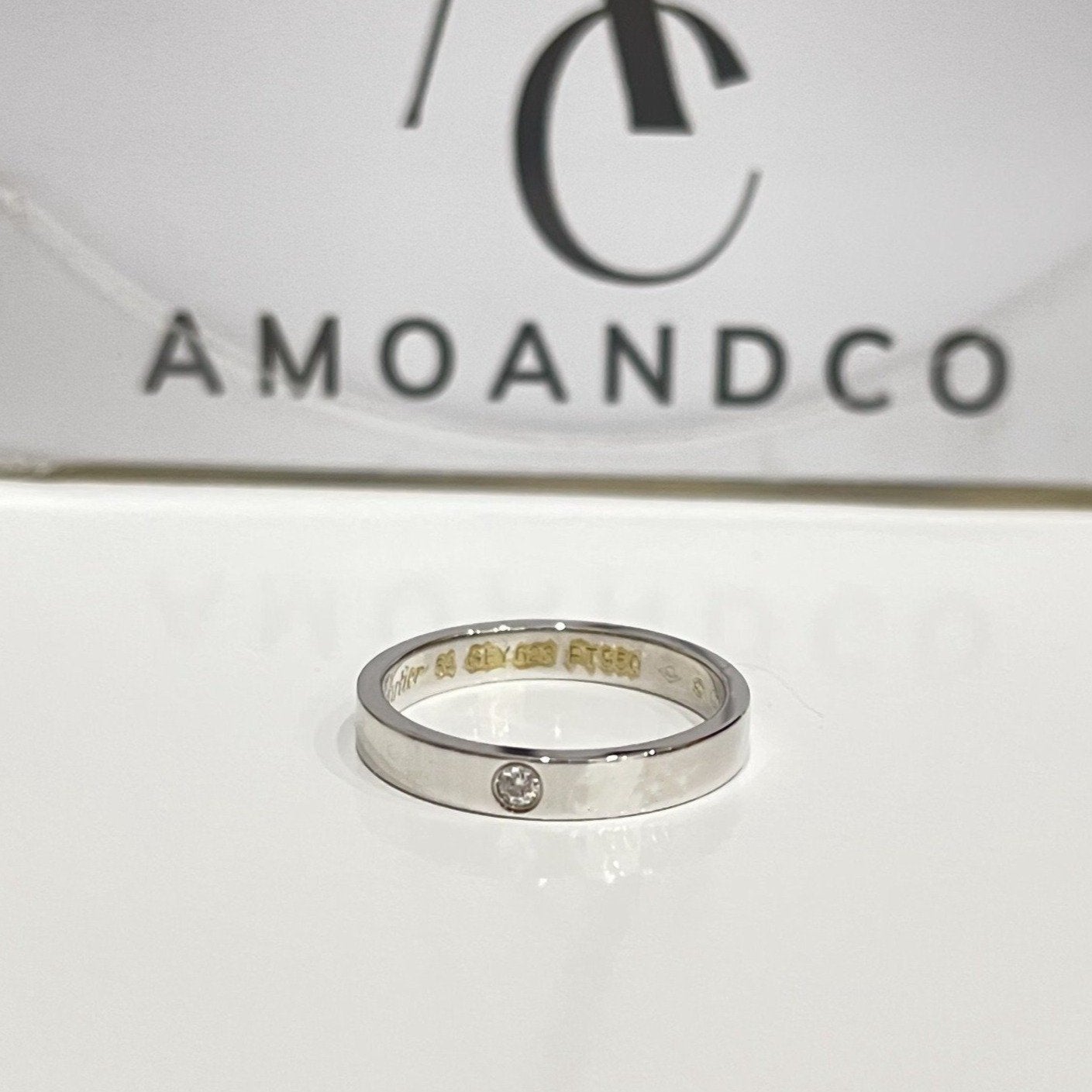 [GALE]LOVE RING 4MM 1 DIAMOND