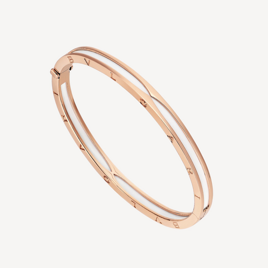 [GALE]ZERO 1 PINK GOLD WITH WHITE CERAMIC BRACELET