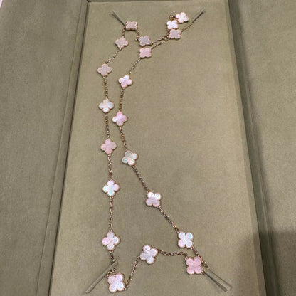 [GALE]CLOVER 20 MOTIFS PINK MOP NECKLACE
