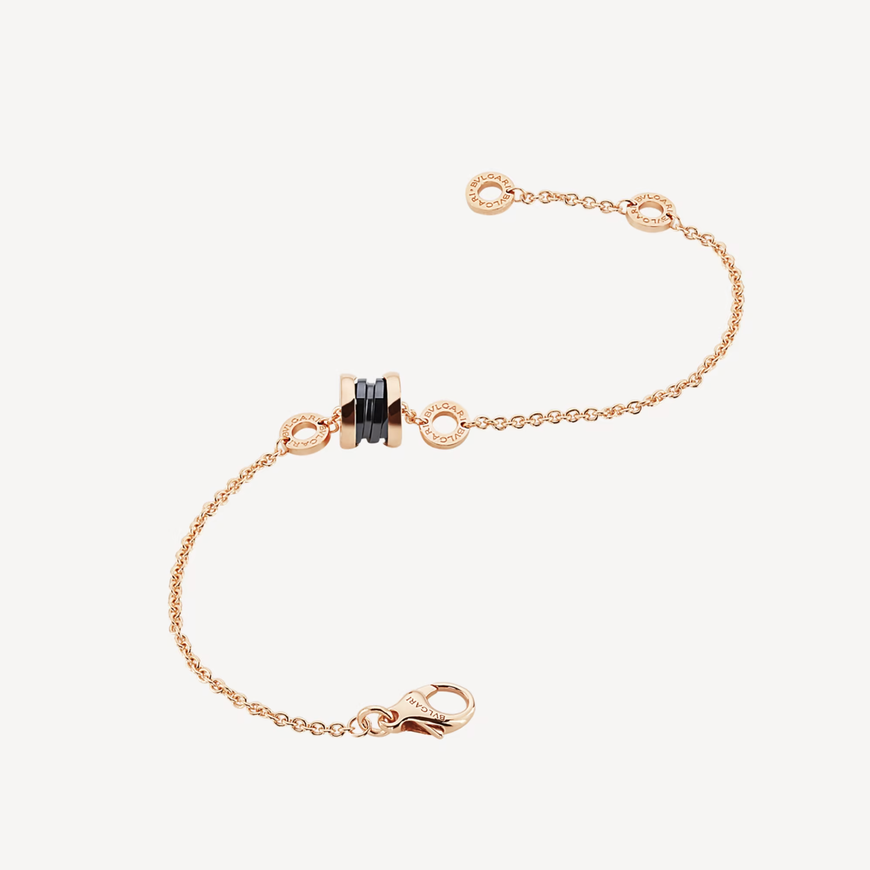 [GALE ]ZERO 1 SOFT PINK GOLD AND BLACK CERAMIC BRACELET