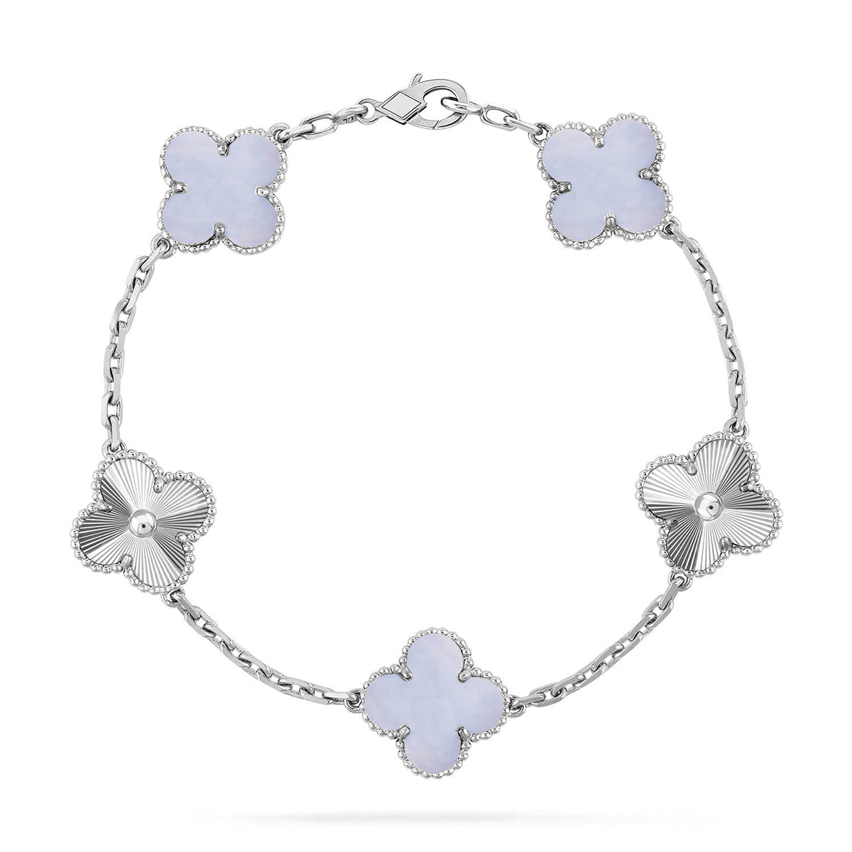 [GALE] CLOVER 5 MOTIF PURPLE CHALCEDONY BRACELET COLLECTION