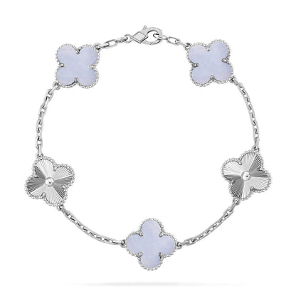 [GALE] CLOVER 5 MOTIF PURPLE CHALCEDONY BRACELET COLLECTION