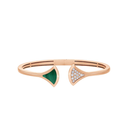 [GALE]DREAM BRACELET OPEN MALACHITE PINK GOLD