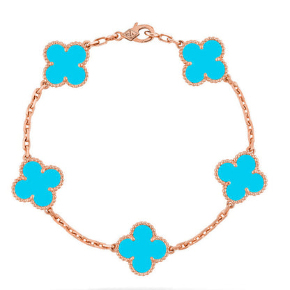[GALE] CLOVER 5 MOTIF TURQUOISE BRACELET COLLECTION