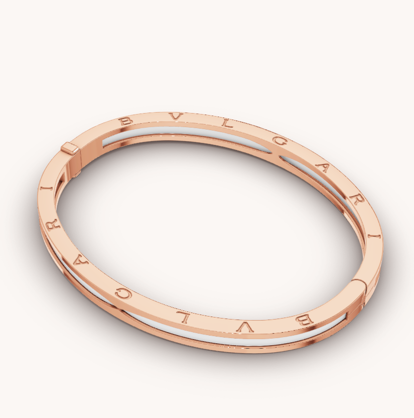 [GALE]ZERO 1 PINK GOLD WITH WHITE CERAMIC BRACELET