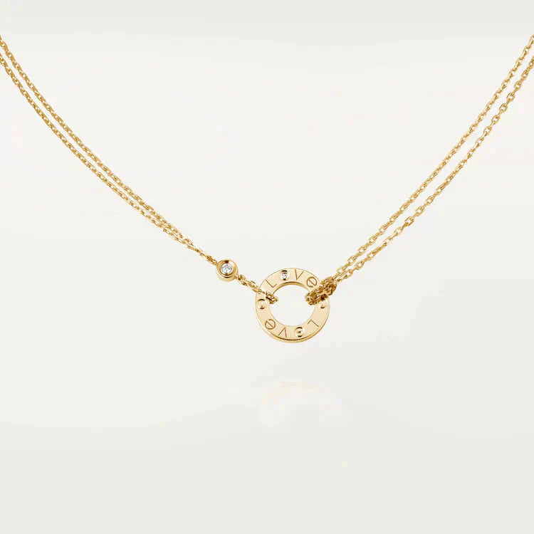 [GALE]LOVE NECKLACE 16MM 2 DIAMONDS