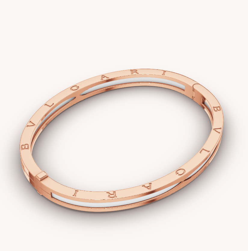 [GALE]ZERO 1 PINK GOLD WITH WHITE CERAMIC BRACELET