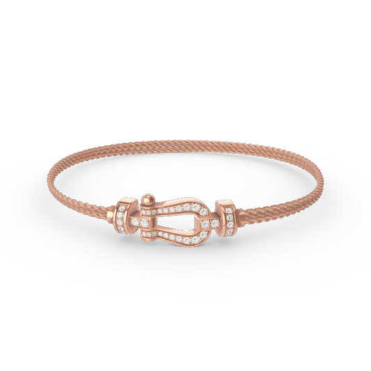 [GALE]FORCE SMALL HORSESHOE  DIAMOND CHAIN ROPE BRACELET