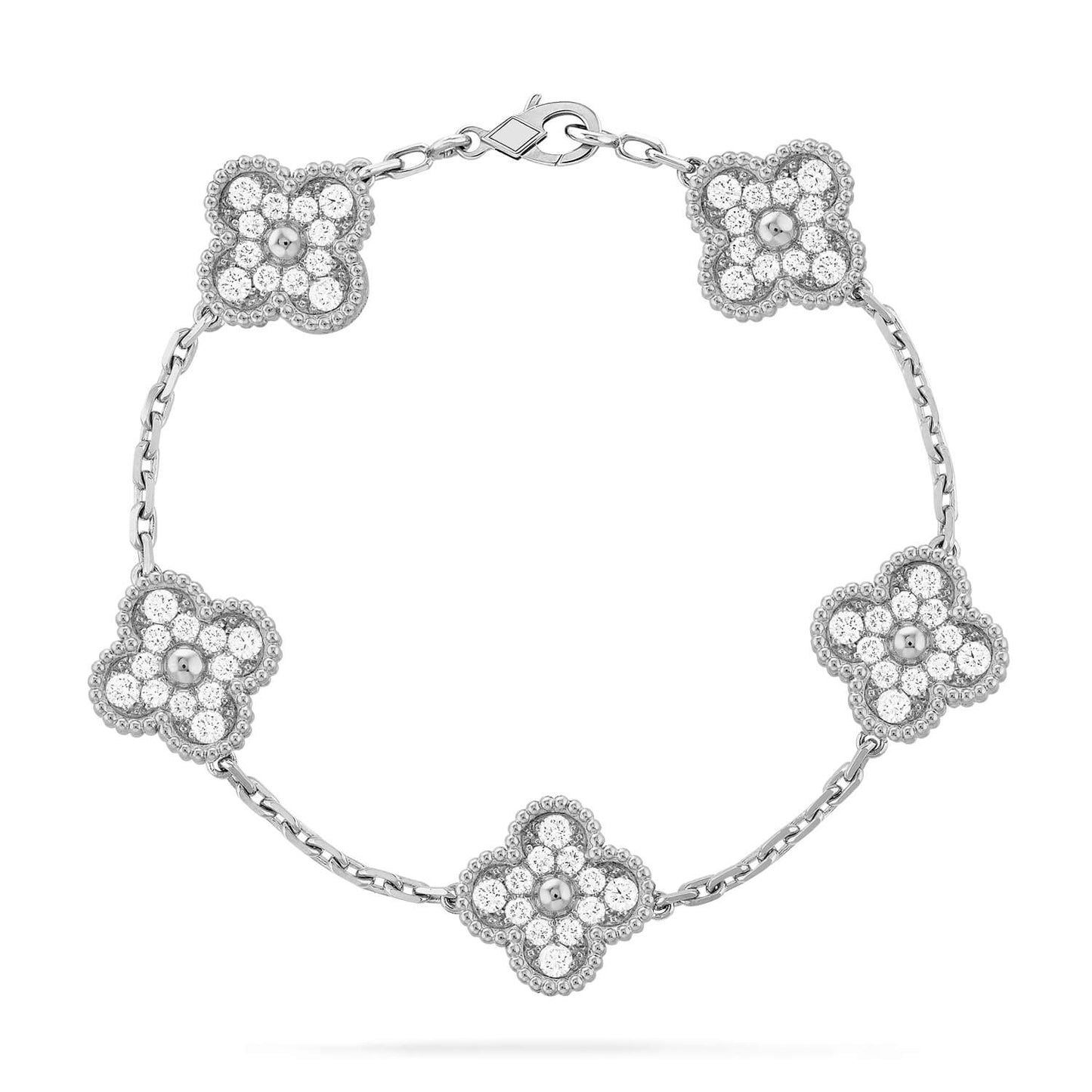 [GALE] CLOVER 5 MOTIF FULL DIAMOND BRACELET COLLECTION