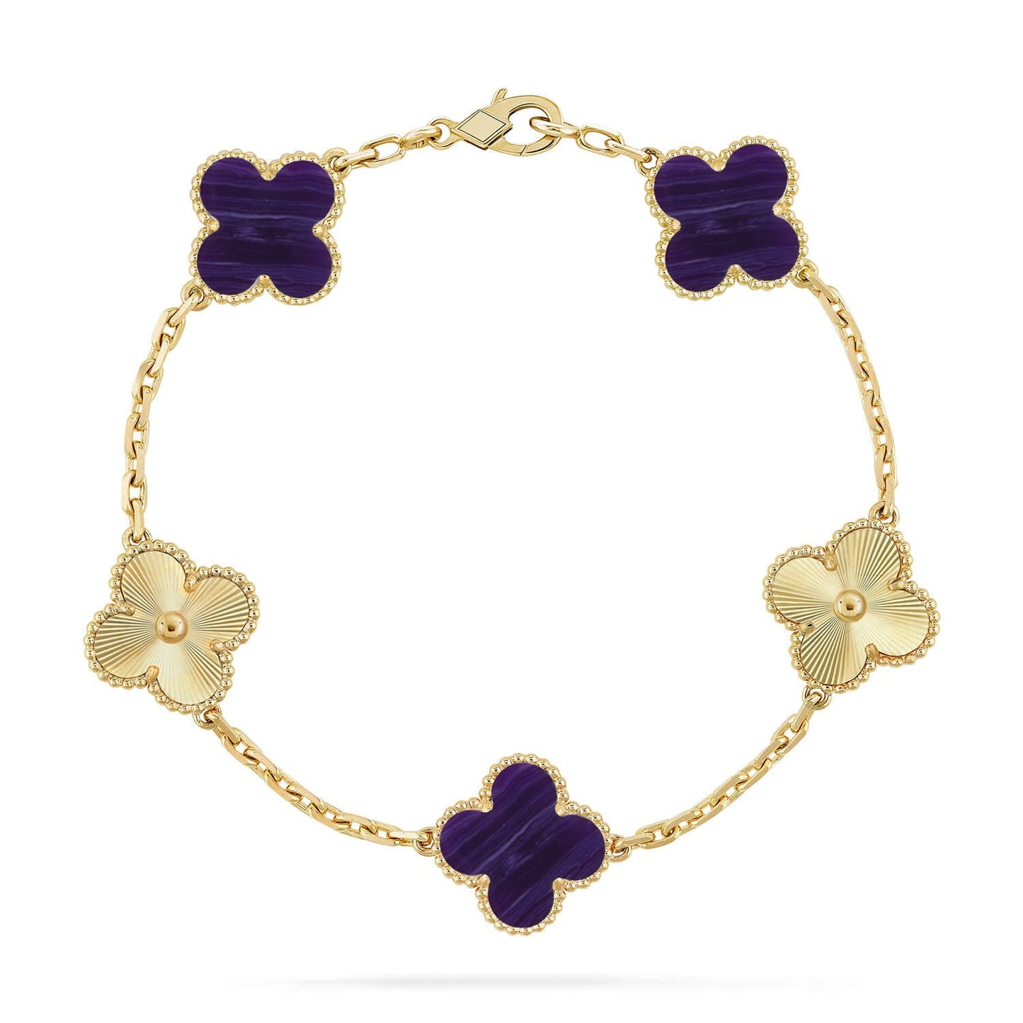 [GALE]CLOVER 5 MOTIF PURPLE STRIPES BRACELET COLLECTION