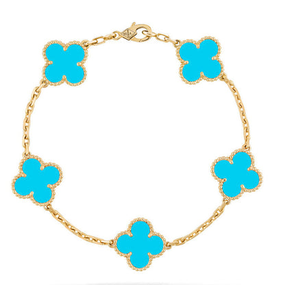 [GALE] CLOVER 5 MOTIF TURQUOISE BRACELET COLLECTION