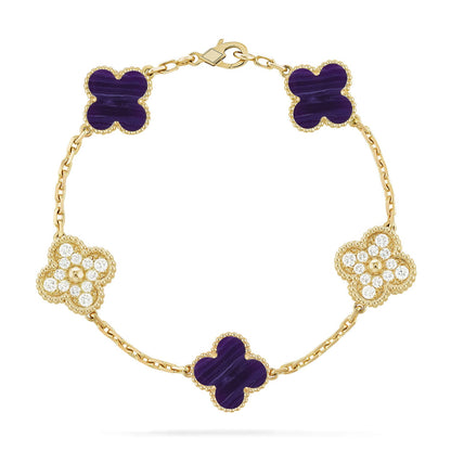 [GALE]CLOVER 5 MOTIF PURPLE STRIPES BRACELET COLLECTION