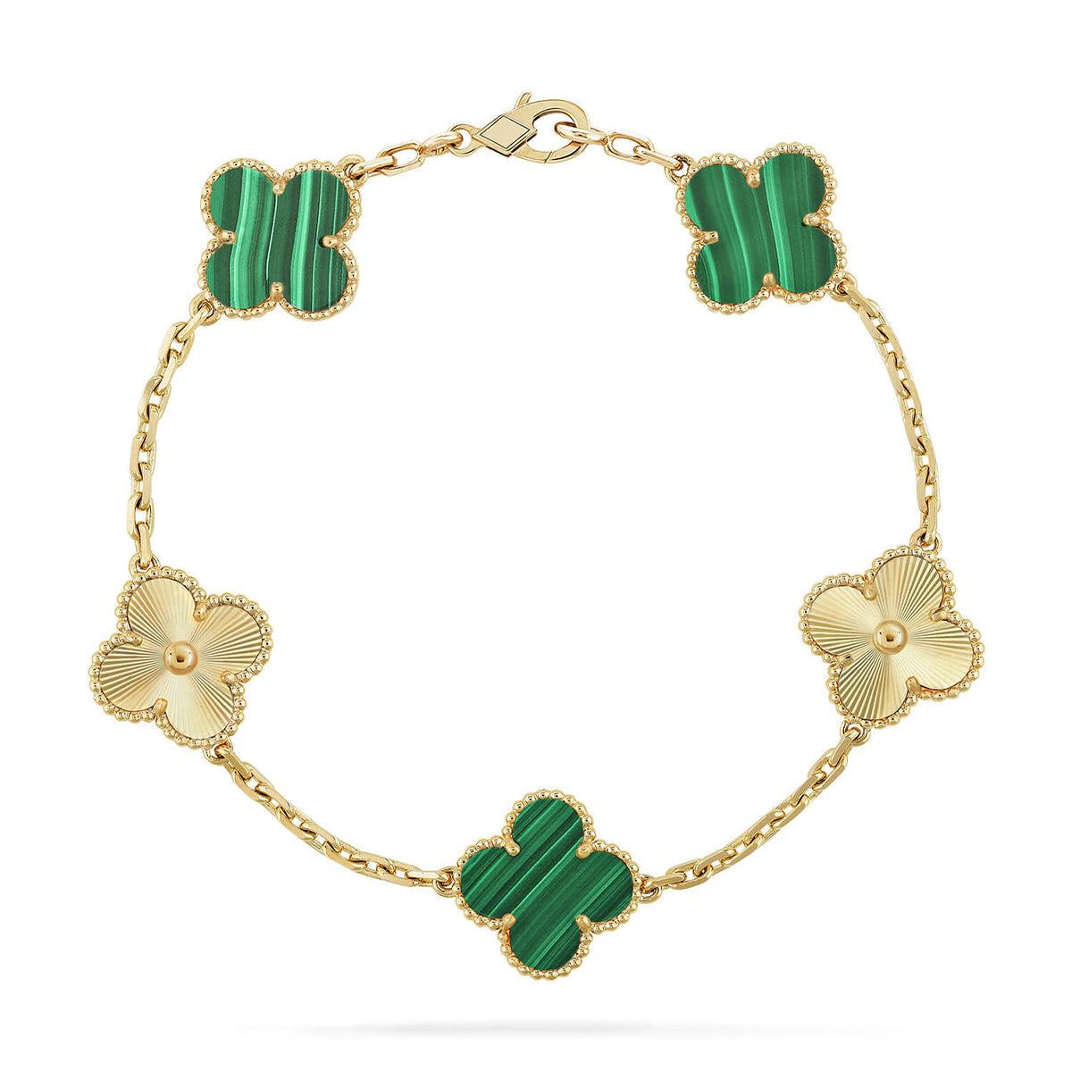 [GALE] CLOVER 5 MOTIF MALACHITE BRACELET COLLECTION