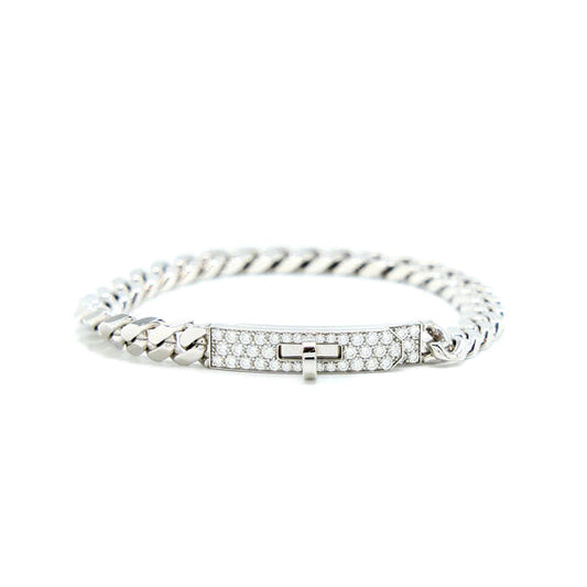 [GALE]KELLY CHAIN SILVER DIAMOND BRACELET