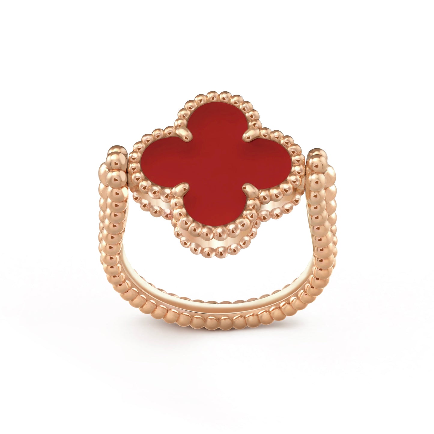 [NOVO]CLOVER RIVERSIBLE RING AUS ROSA GOLD 