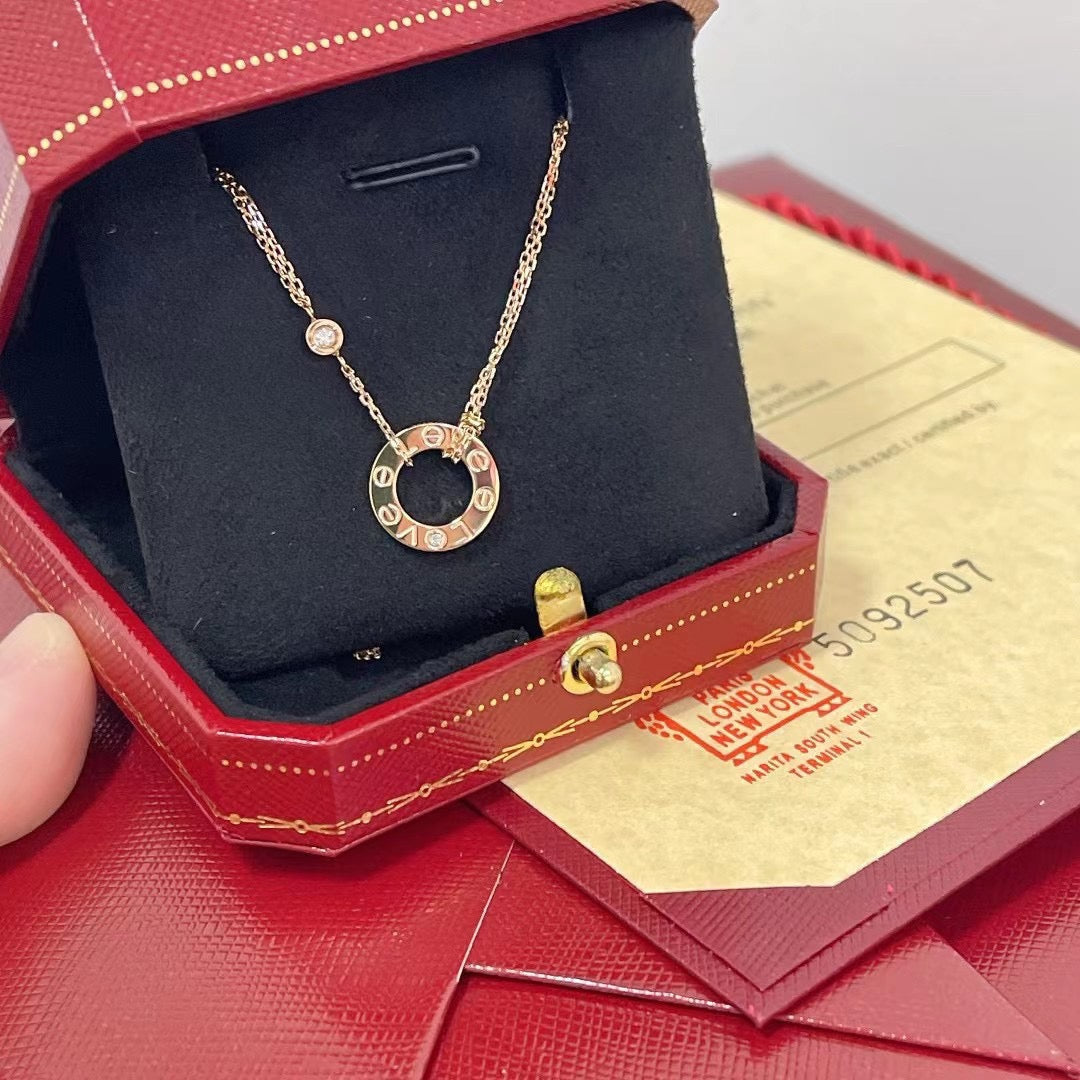 [GALE]LOVE NECKLACE 16MM 2 DIAMONDS