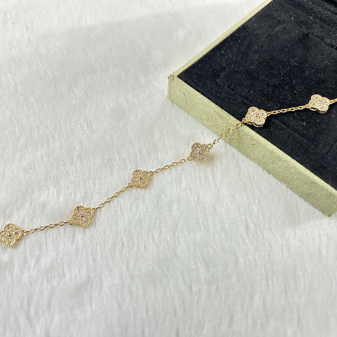 [GALE]CLOVER 6 MOTIF DIAMOND BRACELET