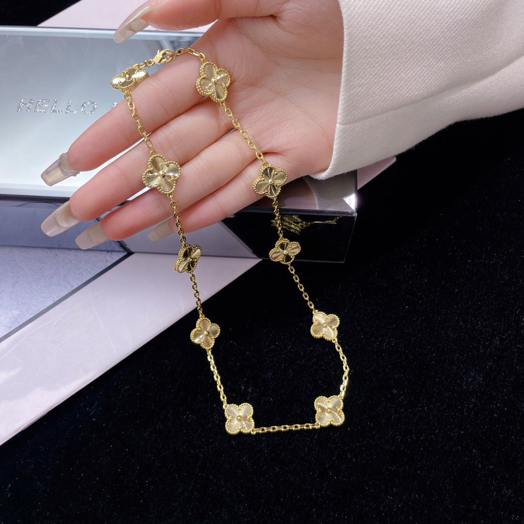 [GALE]CLOVER 10 MOTIFS LASER NECKLACE