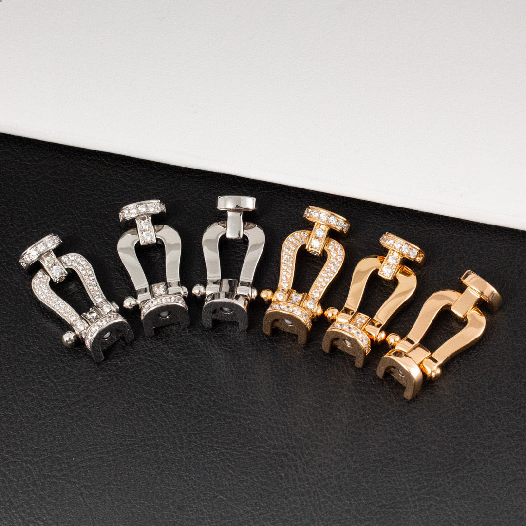 [GALE]FORCE LARGE HORSESHOE HALF DIAMOND BRACELET SILVER