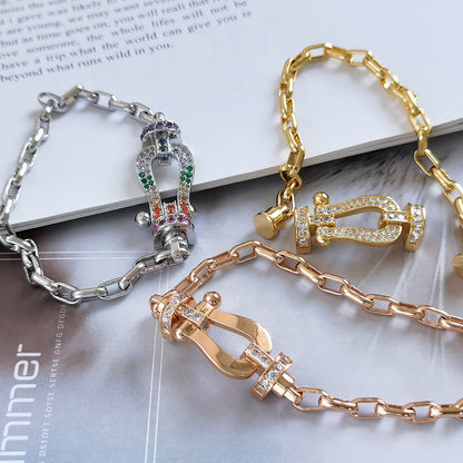 [GALE]FORCE LARGE HORSESHOE CLASP  METAL BRACELET