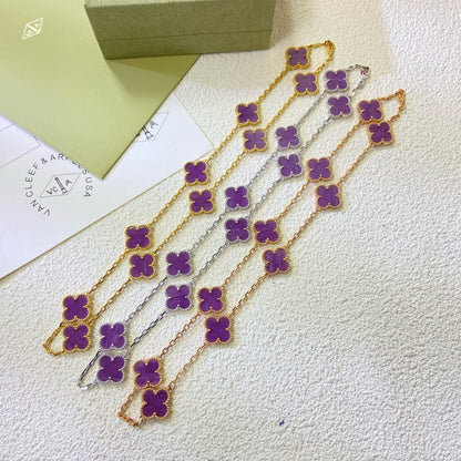 [GALE]CLOVER 10 MOTIFS  PURPLE VIOLET  NECKLACE