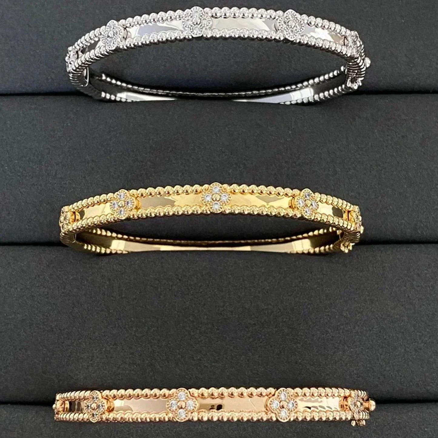 [GALE]CLOVER BRACELET 4MM DIAMONDS