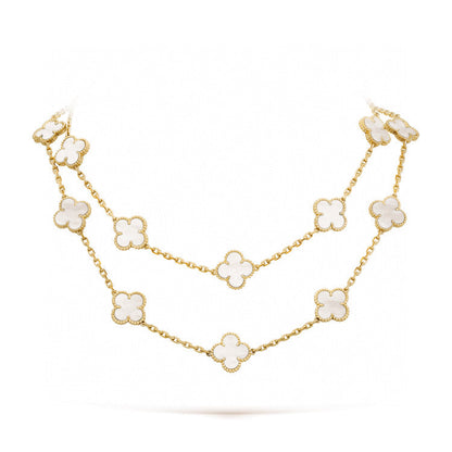[GALE]CLOVER 20 MOTIFS WHITE MOP NECKLACE