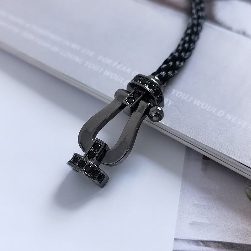 [GALE]FORCE LARGE SERIES HORSESHOE BLACK SAMURAI BRACELET