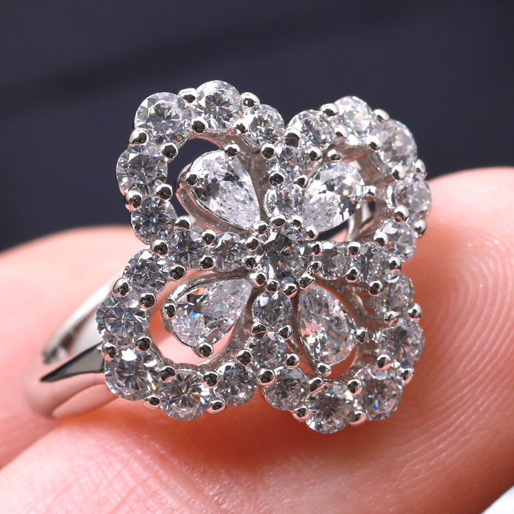 [GALE]LOOP RING FULL MOTIF DIAMOND 16MM SILVE