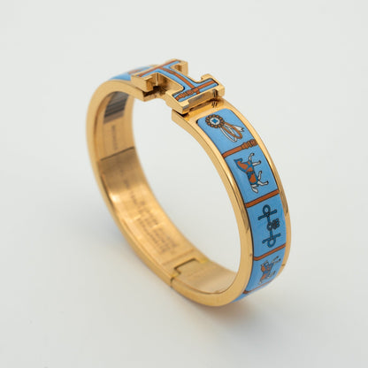 [GALE]H PINK GOLD BRACELET BLUE CERAMIC